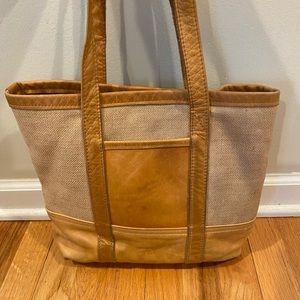 Canoe Women’s Brown and tan Leather  Suede Handbag.